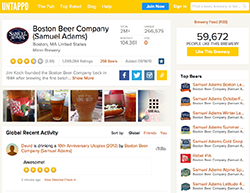 Brewery page screenshot